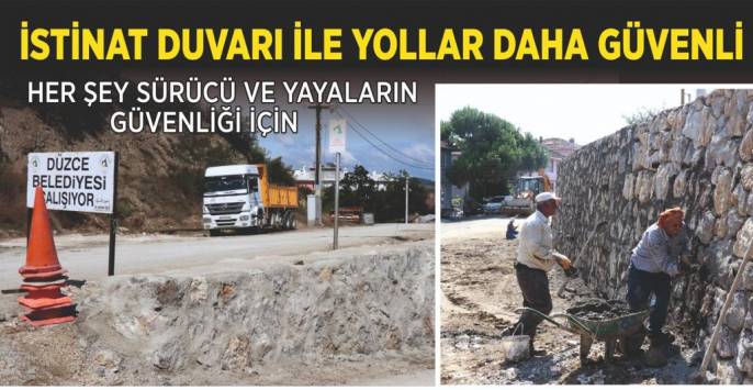 İstinat Duvarı İle Yollar Güvenli Hale Geliyor